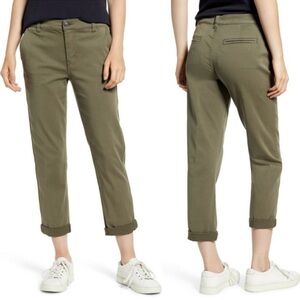 Current/Elliott | The Confidant Pants In Army Green Chino Crop Trousers Sz 29